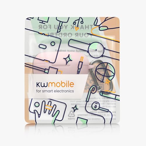 kwmobile Cover for Bose QuietComfort Earbuds Case - Silicone Cover for Earbuds Charging Case - Protective Headphone Holder with Carabiner Clip - Dusty Pink - color: dusty pink
