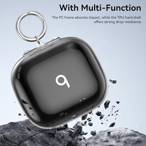 TPU Case for Beats Powerbeats Pro 2 2025 with Keychain,1 Pack - color: Transparent Black