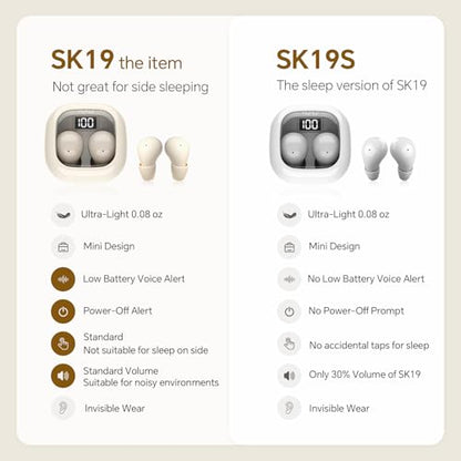 Smallest Invisible Mini Earbuds Wireless Bluetooth Low Profile Micro Tiny | Discreet Hidden Earbuds for Work, Small Headphones, Invisible Sleep Wireless Earphone IPX5 Waterproof for Small Ear Canals - color: Skin