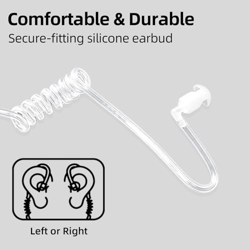 BAOFENG Walkie Talkies Earpiece with Mic,Comfortable Acoustic Tube(2 Pack) | 3.5mm Jack K-type interface Radio Earpiece,2-Pin Headset with Mic,Compatible with BF-888S,RT22,UV-5R Two Way Radio