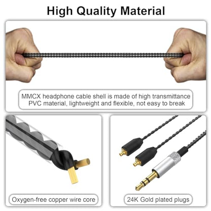 MMCX Cable Compatible with Shure SE215, SE315, SE425, SE535