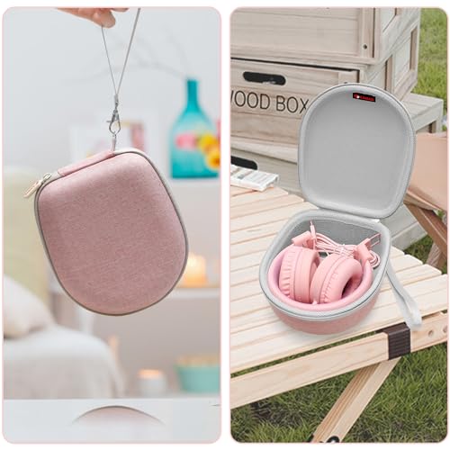 Kids Headphones Case for iClever/Noot/Acer Etc Kid Headphone,Pink,Case Only - color: outer pink + inner white