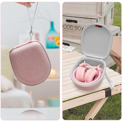 Kids Headphones Case for iClever/Noot/Acer Etc Kid Headphone,Pink,Case Only - color: outer pink + inner white