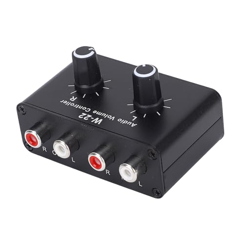 3.5mm Volume Control Box with Balance Adjustment, Stepless Knob Stereo Switcher Compatible Headphones Speakers PC Phone Tablet for Precise Sound Management