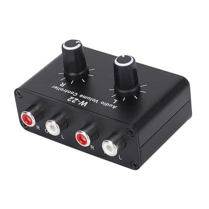 3.5mm Volume Control Box with Balance Adjustment, Stepless Knob Stereo Switcher Compatible Headphones Speakers PC Phone Tablet for Precise Sound Management