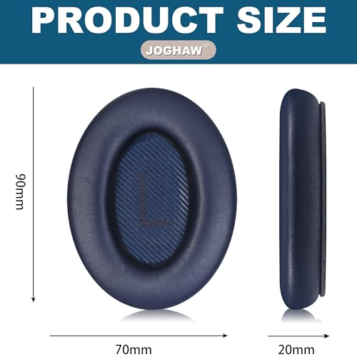 Headphones Replacement Ear Pads, Protein Leather earpad Cushions for Bose Quiet Comfort QC35 Headphones, Replacement Earpads, Softer Memory Foam - Navy Blue - color: Blue