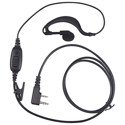 Radio Earpiece 2 Pin G Shape Earhook Headset Compatible with Kenwood Radio
