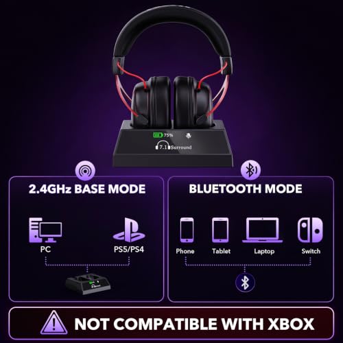 1Mii Aurisonic GX Wireless Gaming Headset for PC/PS5/PS4 with Charging Base