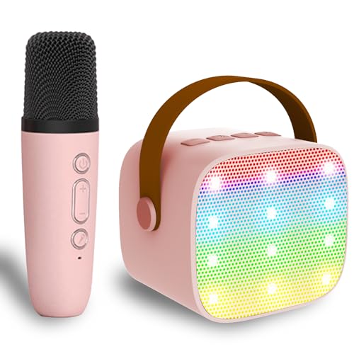 Mini Karaoke Machine for Kids & Adult, 4-12 Years Old Girls Christmas Birthday Gift, Karaoke Toys Gifts for Girls Ages 4, 5, 6, 7, 8, 9, 10, 12 +Year Old Birthday Party Pink - color: Pink