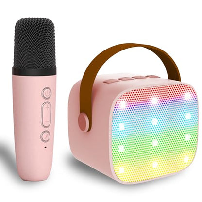 Mini Karaoke Machine for Kids & Adult, 4-12 Years Old Girls Christmas Birthday Gift, Karaoke Toys Gifts for Girls Ages 4, 5, 6, 7, 8, 9, 10, 12 +Year Old Birthday Party Pink - color: Pink