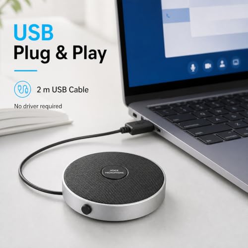 Conference USB Microphone No Speaker,Desktop Computer Mic, Noise-Canceling Technology, Plug & Play, Compatible with Windows & MacOS - style: retro