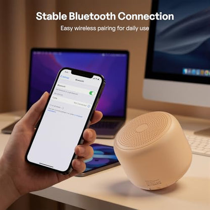 Bobtot Portable Bluetooth Speakers with Strap Easy to Carry Mini Speaker | Wireless Waterproof with Loud Stereo Sound, 20 Hours Playtime, Rechargeable Battery, Built-In Microphone, Orange - color: Orange