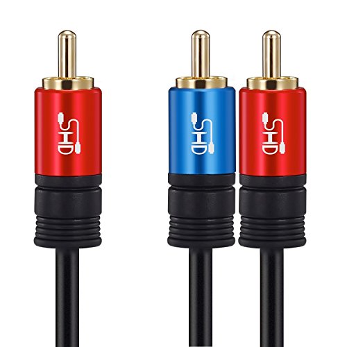 SHD RCA to 2RCA Subwoofer Cable Audio Cable 2RCA to 1RCA Bi-Directional RCA Y Adapter Premium Sound Quality Dual Shielded with Gold Plated Connectors-20Feet - size: 20Feet