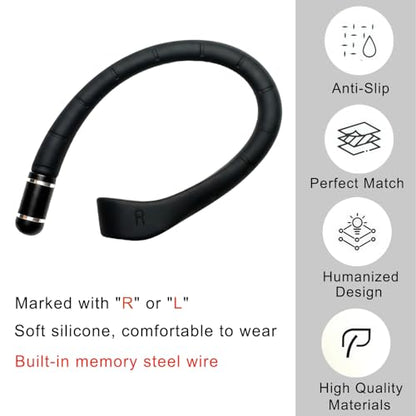 Soft Silicone Ear Hooks for Samsung Galaxy Buds 3 Pro(3/3 FE),Anti-Slip Fit | Includes Lanyard & Cleaning Cloth, Sports Anti-Slip Earbuds Accessories, Black - color: Black