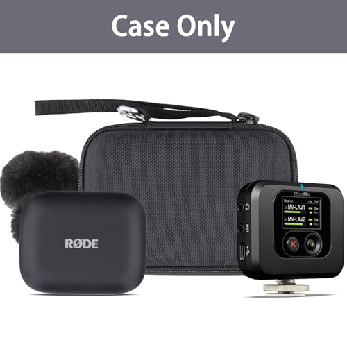 Aenllosi Hard Case for RØDE Micro/Shure MoveMic Two/Two Kit - Pro, Black | EVA case construction, Water-resistant design, Impact-resistant design, Case only - style: For Røde Wireless Micro/Shure Movemic Two Kit