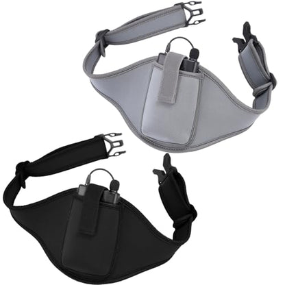 Foilswirl 2 Pack Mic Belt for Fitness Instructor Microphone Belt Holder Adjustable Carrying Pouch Waistband Bag Case for Theatre, Speaker, Singers, Teaching (Black, Gray) - color: Black, Gray