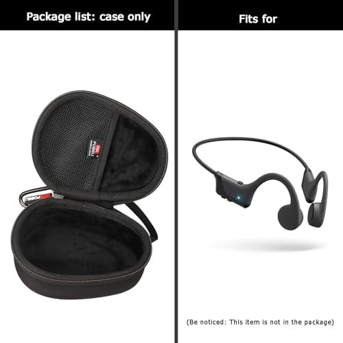 FBLFOBELI Kids Headphone Case for BAICLUD/Mehomeli/JusTalk/iClever/LOBKIN | Hard EVA Shell, Kids Bluetooth Air Conduction Open Ear Headphones Case, Shockproof & Water-Resistant, Black - color: Black