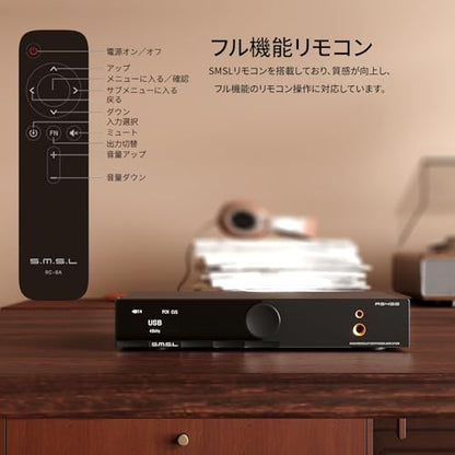 S.M.S.L AS400 HiFi Power Amplifier with Built-in DAC - 165Wx2 Stereo smsl Amplifier for Home Audio, Bluetooth LDAC aptX HD, HDMI-ARC, MM Phono, High-Res Audio smsl dac with MQA Support