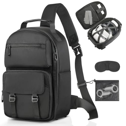 FOREGOER Hard Carrying Case Compatible with VR Headsets Virtual Reality and Touch Controllers Accessories, Large Portable Protection Backpack for Travel and Home Storage.