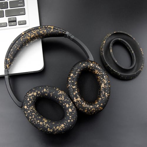 SOULWIT Replacement Kit for Bose QC15/QC2 QuietComfort Headphones, Ear Pads Cushions + Headband + Silicone Earpads Cover Protector - Black Gold - color: Black Gold