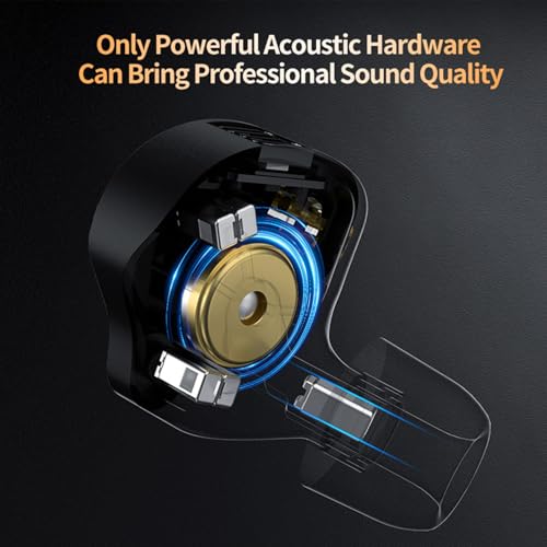 in Ear Monitor IEM Headphones,KZ ZS12 PRO X 1DD+5BA Hybrid with 4-Level Tuning Switch Gaming Earbuds,KZ Earbuds Earphones,Best in Ear Headphones (Dark Black,Tunable Version, NO Microphone) - color: Dark Black,Tunable Version, size: NO Microphone