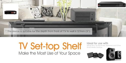 Mount Plus MP-APM-05-03 Top Shelf TV Mounting Bracket 36-inch Wide Platform | Holds Speaker, Streaming Device, Game Console, and More (1 Pack 36 Inch)