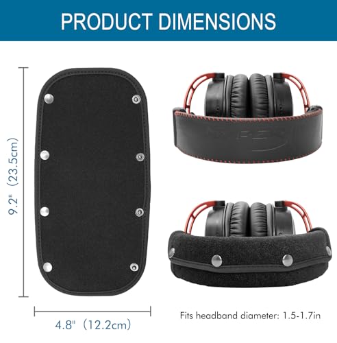 GEVO Replacement Headphone Headband Cover for HyperX Cloud & Alpha,Cloud 1/2/3/Pro,Cloud X/Core,Flight,Stinger Gaming Headset,Headband Cushion Easy Installation No Tool Needed-Velvet Black