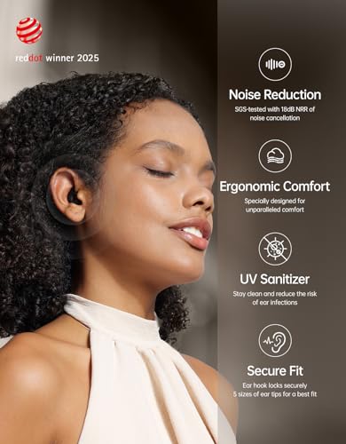 Welove Ultra-Comfy Ear Plugs with First-Ever UV Sanitizer—Reusable Earplugs for Sleep, Focus, Travel, and Noise Sensitivity |Hearing Protection |Customizable Fit | 18dB NRR Noise Reduction - color: Earthy