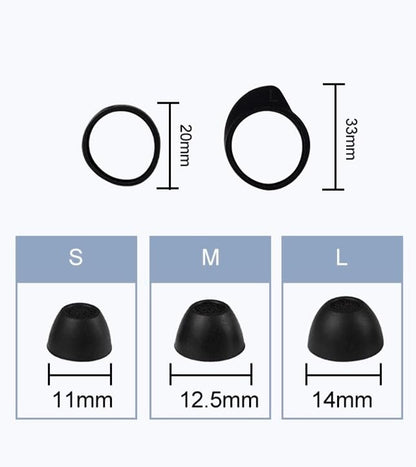Ear Tips for Samsung Galaxy Buds FE Earbud Accessories, Replacement Silicone Ear Tips and Wings, 3 Pairs, Black