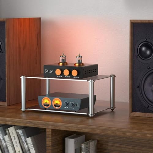 COYEUX Aluminum Audio Component Rack, Hifi Audio Stand With Vented Holes, Stackable, Expandable Storage For Amplifier Dac Turntable Home B - size: B