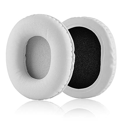 Replacement Earpads for Audio-Technica ATH M50X M40X M30X M20X Professional Studio Monitor Headphones with Protein Leather & Memory Foam Ear Cushions (White) - color: White