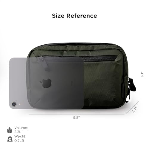 ALPAKA Elements Tech Case 테크 파우치 전자 정리함 여행용 케이스, Green-2.3L-X-Pac VX21 | 내후성 원단, YKK 아쿠아가드 지퍼, 탈착식 어깨끈, 전자 제품 및 액세서리, 일상 업무 여행에 이상적 - color: Green-2.3L-X-Pac VX21