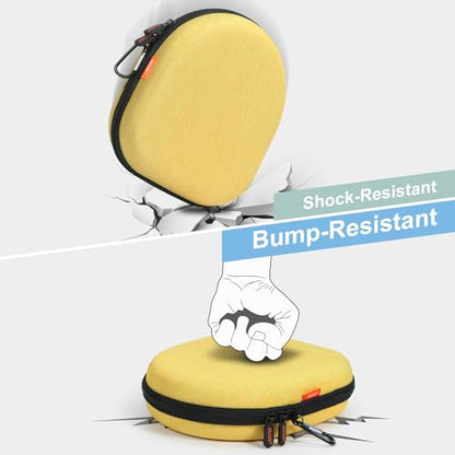 Hard Shell Headphone Case, Vibrant Travel Carrying Pouch Bags | Compatible with JBL, Sony, Bose, Soundcore Headphones, Shockproof EVA, Mesh Pocket, Carabiner - color: Yolk-Yellow