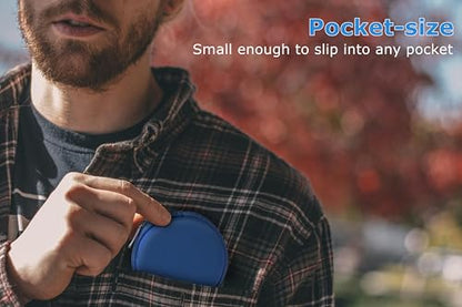 Ginsco Mini-Portable Hard Shell Earbuds Case for Apple EarPods Headphones USB-C Wired Ear Buds/Skullcandy Jib Wired Earbuds, Travel Case for Earphones Earplugs (2, Blue) - color: Blue