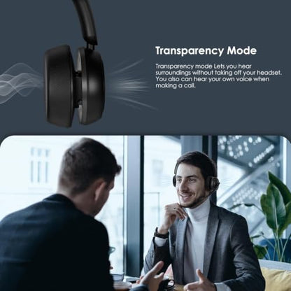 Angteela Wireless Headset, Bluetooth 5.4 Headset with Microphone, Wireless Headphones for Cell Phones/Computer/Laptop - color: Jet Black