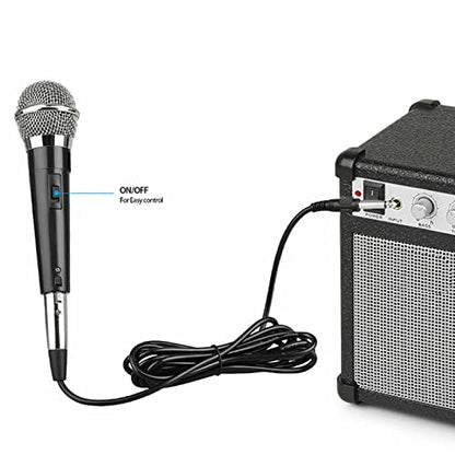 YS - 226 Unidirectional Wired Microphone, Handheld Dynamic Moving Coil Mic with Metal Mesh Pop Filter, Flat 50Hz - 15kHz Frequency Response for KTV, DVD, Amplifier, Mixer, Tour Bus