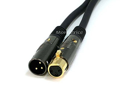 Monoprice XLR Male to XLR Female Cable - for Microphone, Gold Plated, 16AWG, 10 Feet, Black - Premier Series - size: 10ft, style: Premier Series