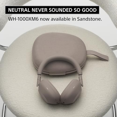 Sony WH-1000XM6 The Best Noise Cancelling Wireless Headphones, Sandstone | HD NC Processor QN3, 12 Microphones, Adaptive NC Optimizer, Mastered by Engineers, Studio-Quality, Up to 30 Hrs of Battery - color: Sandstone