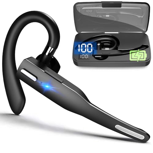 AI Bluetooth Headset Wireless Bluetooth Headphone Earphone Earpiece with Translation, Noise Cancelling, Last 72H, Single-Ear Earbuds with Microphone, for Phone/PC/Laptop, Daily/Office/Trucker