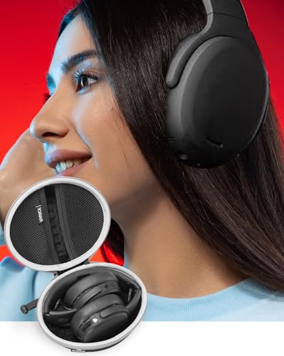 Hard Travel Carrying Case Compatible with Skullcandy Crusher Over-Ear Headphones. (Case Only, Not Include The Device) (Black(Gray Zipper)) - color: Black(Gray Zipper)