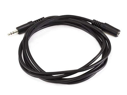Monoprice 6ft 3.5mm Stereo Plug/Jack M/F Cable - Black - size: 6 Feet