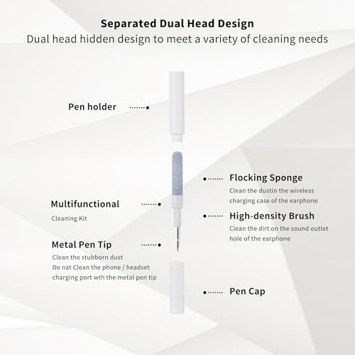 Earbud Cleaning Kit: Crystal Clear Audio Made Easy with Soft Brushes & Precision Picks for Wax, Dirt & Dust in Sound Ports and Case Crevices