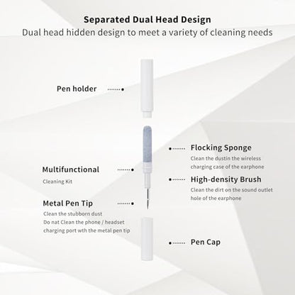 Earbud Cleaning Kit: Crystal Clear Audio Made Easy with Soft Brushes & Precision Picks for Wax, Dirt & Dust in Sound Ports and Case Crevices