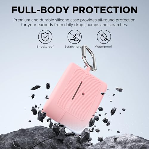 Soft Silicone Case for Sony WF-1000XM6 with Keychain&Cleaning Pen kit,Anti-Scratch Shockproof Protective Case Cover for Sony WF-1000XM6 Wireless Earbuds Charging Case (Pink) - color: Pink