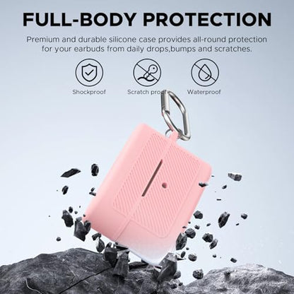 Soft Silicone Case for Sony WF-1000XM6 with Keychain&Cleaning Pen kit,Anti-Scratch Shockproof Protective Case Cover for Sony WF-1000XM6 Wireless Earbuds Charging Case (Pink) - color: Pink