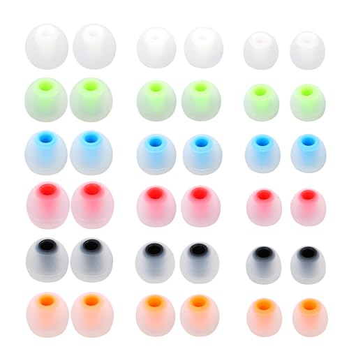 Earbud Replacement Tips Silicone Earbud Tips Ear Bud Covers Fit Most in-Ear Earbuds(Inner Hole 3.8mm -5.1mm) Headphone Ear Tips 18 Pairs S M L - color: multicolour/02