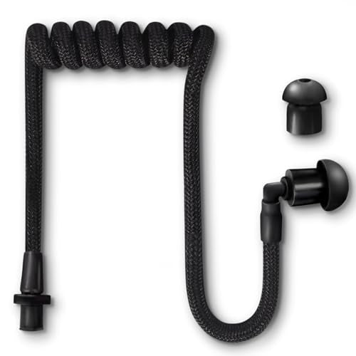 Tubeez Fabric-Coated Acoustic Tube Earpiece, Ninja Black | Black Ear Plugs, Walkie Talkie Use, Moisture-Blocking, Threaded Design, Fits Any Motorola Radio - color: Ninja Black