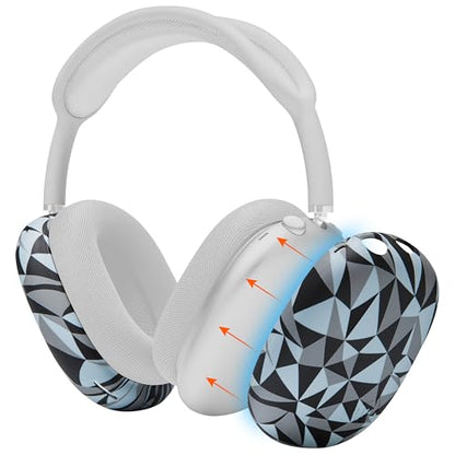 WC ShellZ Max - Protective Shell Covers for AirPods Max 1 & 2 | Made by Wicked Cushions | Made with Premium Silicone | Geo Grey - color: Geo Grey