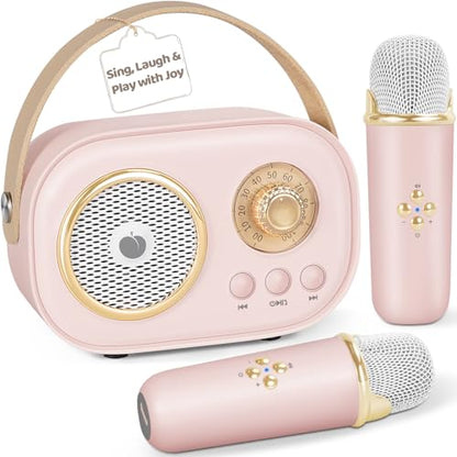 PRUNUS C20 Mini Karaoke Machine,Valentines Day Gifts Her Him Kids Mens - color: C20-Pink