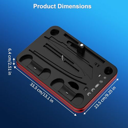 FYOUNG All in One Cooling Stand & Charger Station for PS5/Slim/Pro Console and Controller Charing Dock, Charging Stand for PlayStation Portal, Headset and Remote Holder with RGB Light Stand (Black) - color: Black